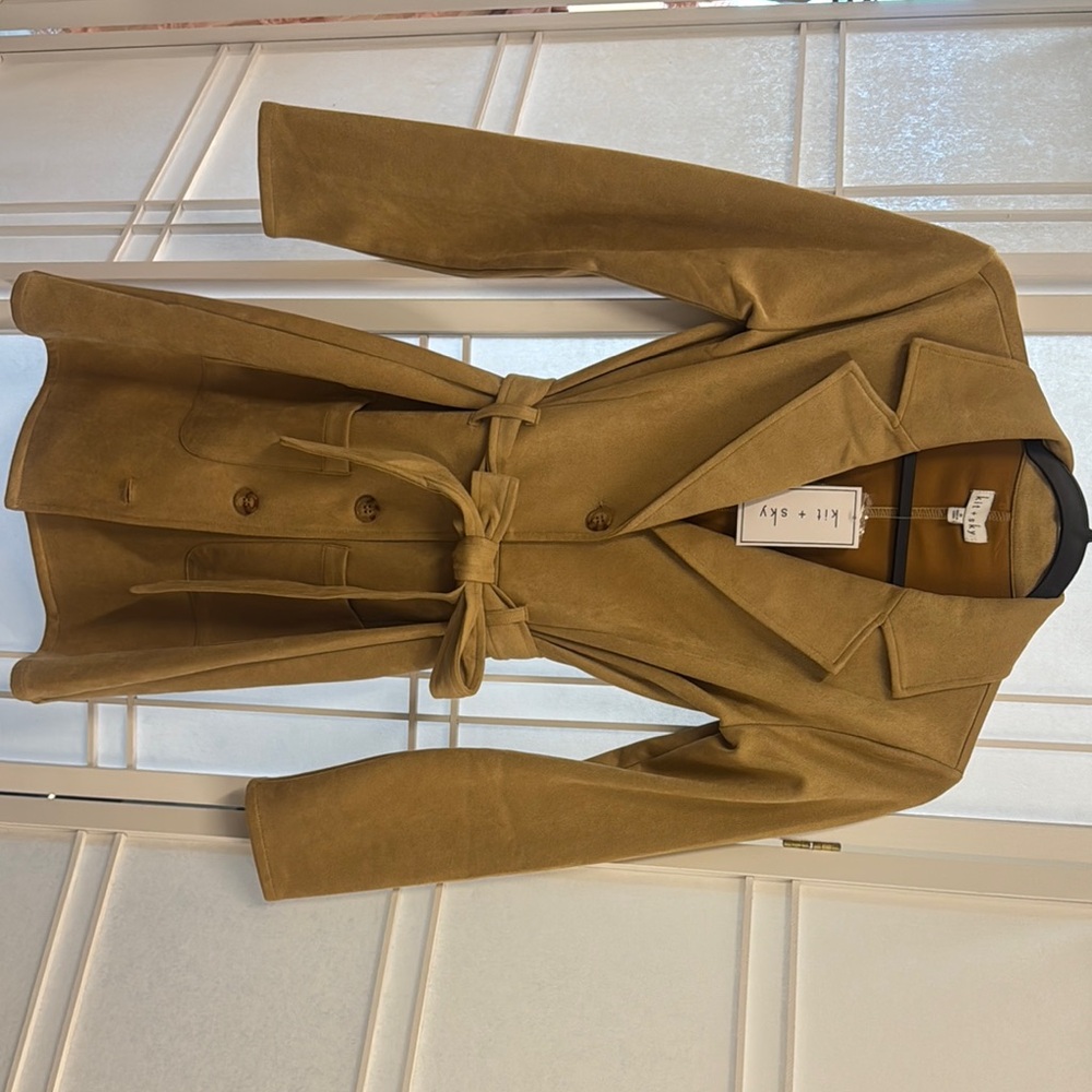 Tan Double-Breasted Women's Coat
